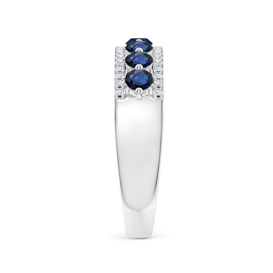 3mm AA Floating Blue Sapphire Half Eternity Ring with Diamonds in P950 Platinum side 299