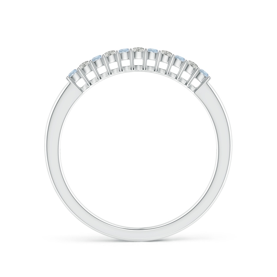 1.5mm A Aquamarine and Diamond Half Eternity Wedding Ring in White Gold side 199