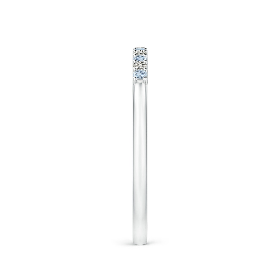1.5mm A Aquamarine and Diamond Half Eternity Wedding Ring in White Gold side 299