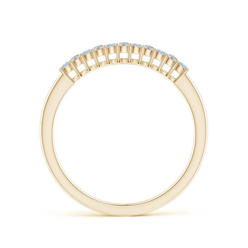 1.5mm A Aquamarine and Diamond Half Eternity Wedding Ring in Yellow Gold side 199