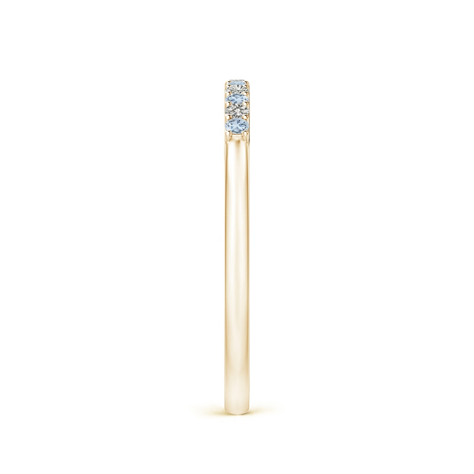 1.5mm A Aquamarine and Diamond Half Eternity Wedding Ring in Yellow Gold side 299