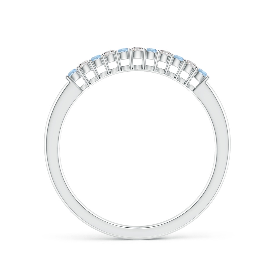 1.5mm AA Aquamarine and Diamond Half Eternity Wedding Ring in White Gold side 199