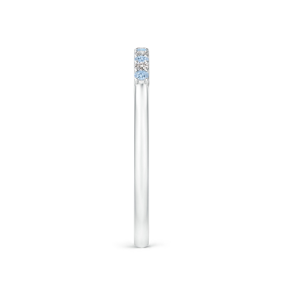 1.5mm AA Aquamarine and Diamond Half Eternity Wedding Ring in White Gold side 299