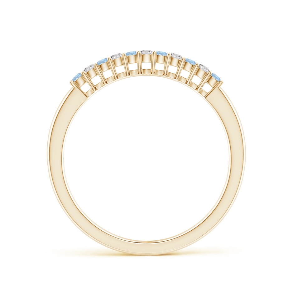 1.5mm AA Aquamarine and Diamond Half Eternity Wedding Ring in Yellow Gold side 199