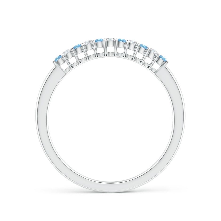 1.5mm AAAA Aquamarine and Diamond Half Eternity Wedding Ring in P950 Platinum side 199