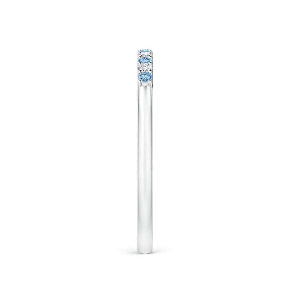 1.5mm AAAA Aquamarine and Diamond Half Eternity Wedding Ring in P950 Platinum side 299