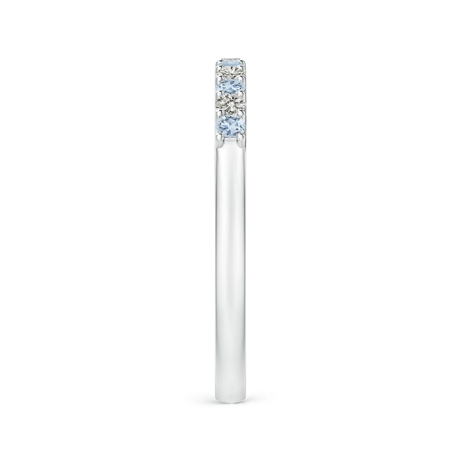 2mm A Aquamarine and Diamond Half Eternity Wedding Ring in 18K White Gold side 299