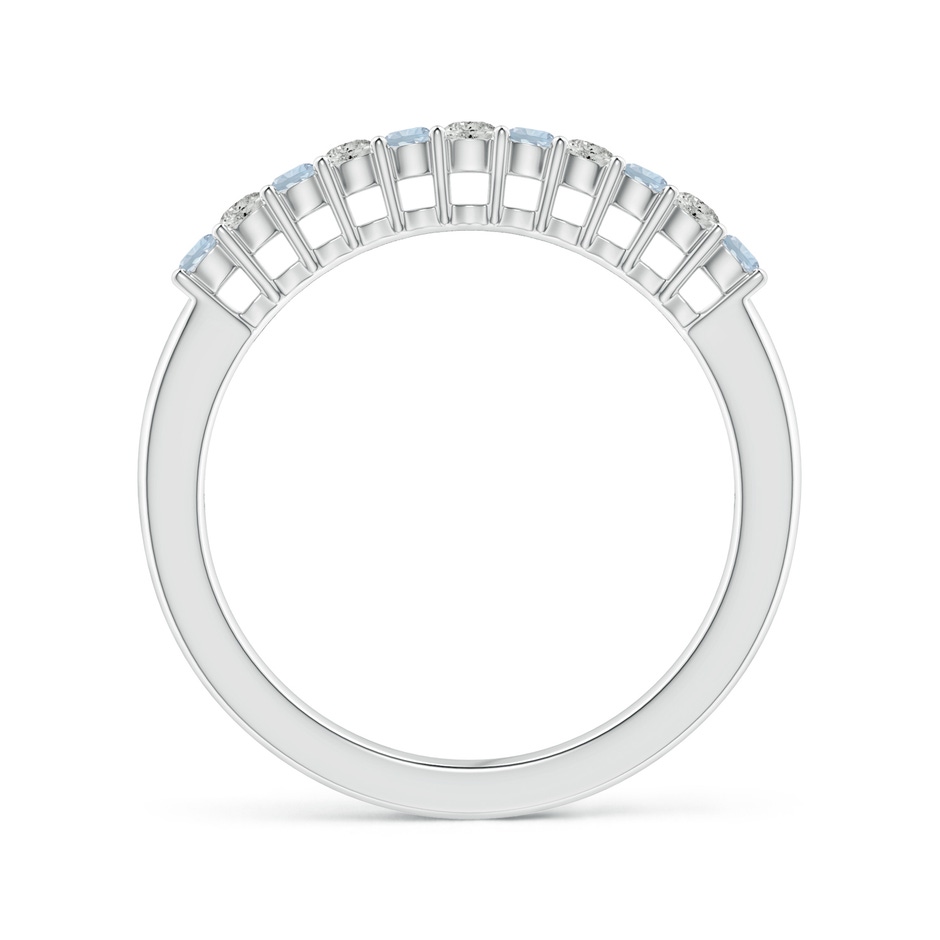 2mm A Aquamarine and Diamond Half Eternity Wedding Ring in White Gold side 199