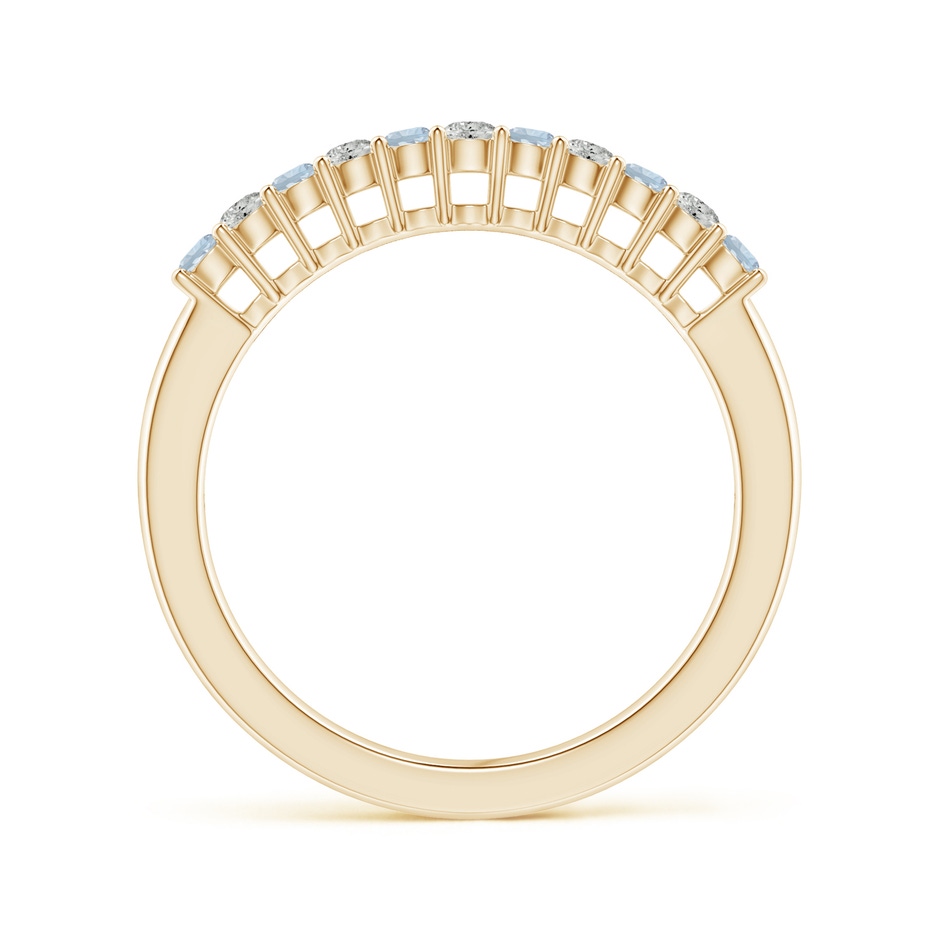 2mm A Aquamarine and Diamond Half Eternity Wedding Ring in Yellow Gold side 199