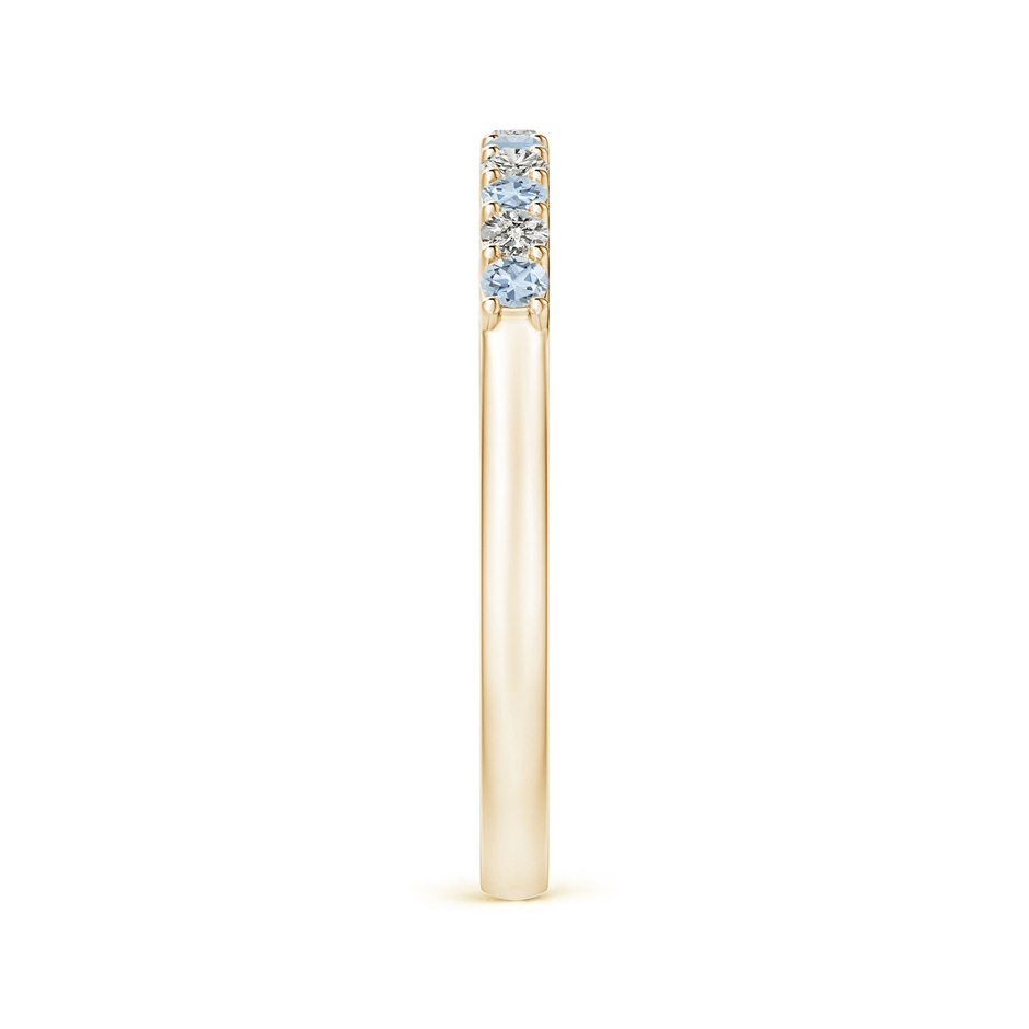 2mm A Aquamarine and Diamond Half Eternity Wedding Ring in Yellow Gold side 299
