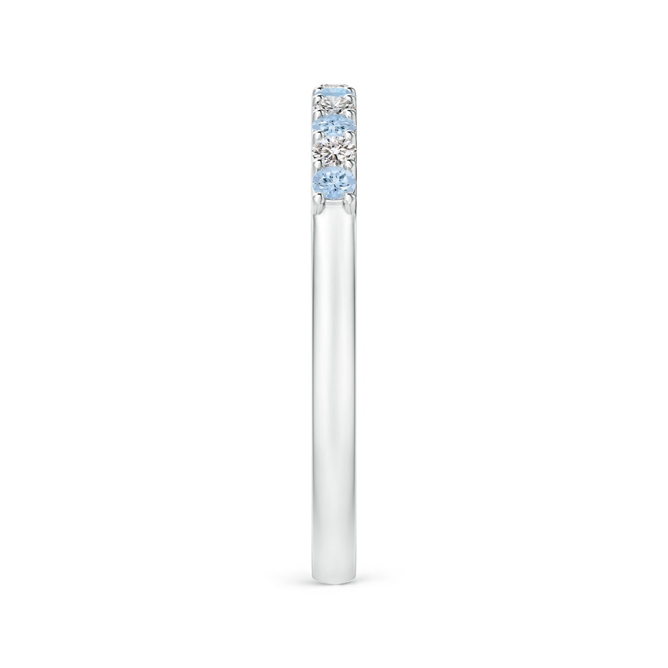 2mm AA Aquamarine and Diamond Half Eternity Wedding Ring in White Gold side 299