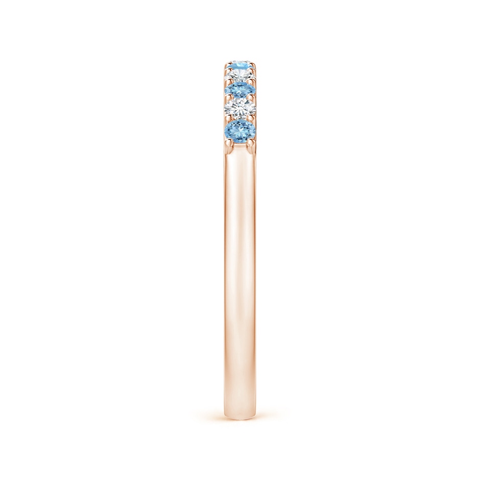 2mm AAAA Aquamarine and Diamond Half Eternity Wedding Ring in 18K Rose Gold side 299