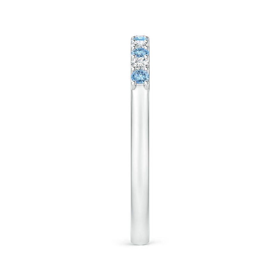 2mm AAAA Aquamarine and Diamond Half Eternity Wedding Ring in White Gold side 299