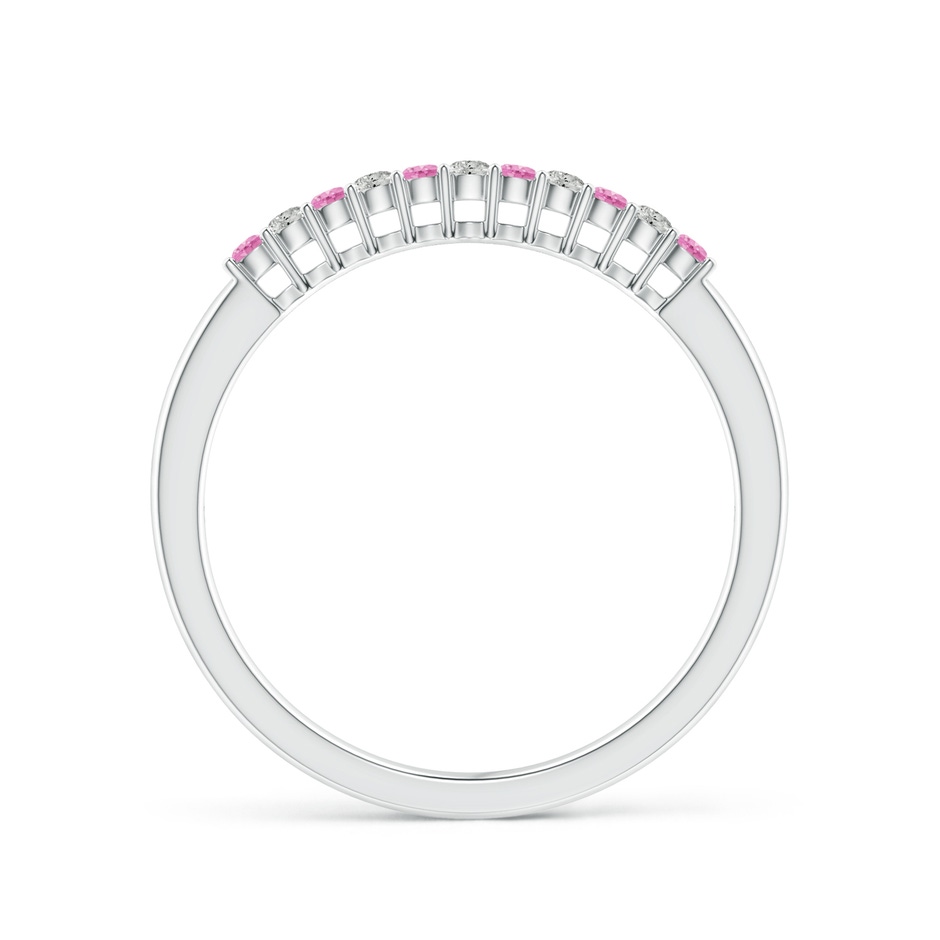 1.5mm A Pink Sapphire and Diamond Half Eternity Wedding Ring in White Gold side 199