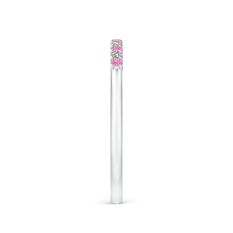 1.5mm A Pink Sapphire and Diamond Half Eternity Wedding Ring in White Gold side 299