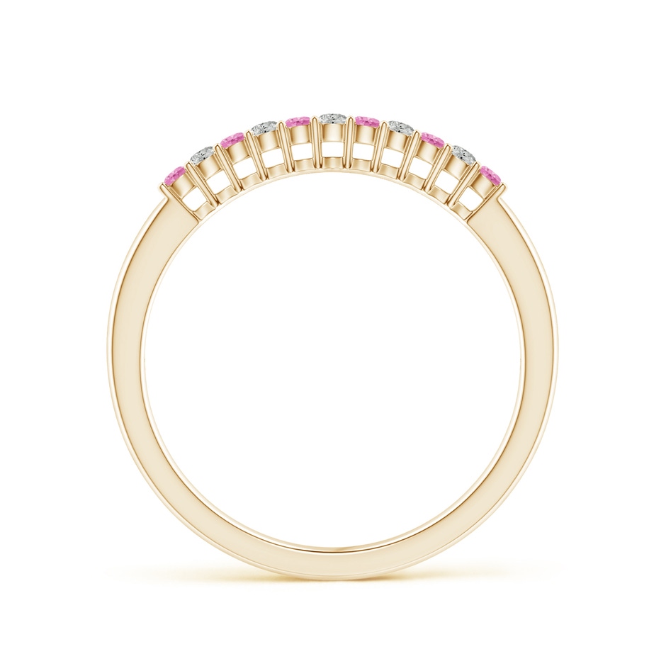 1.5mm A Pink Sapphire and Diamond Half Eternity Wedding Ring in Yellow Gold side 199