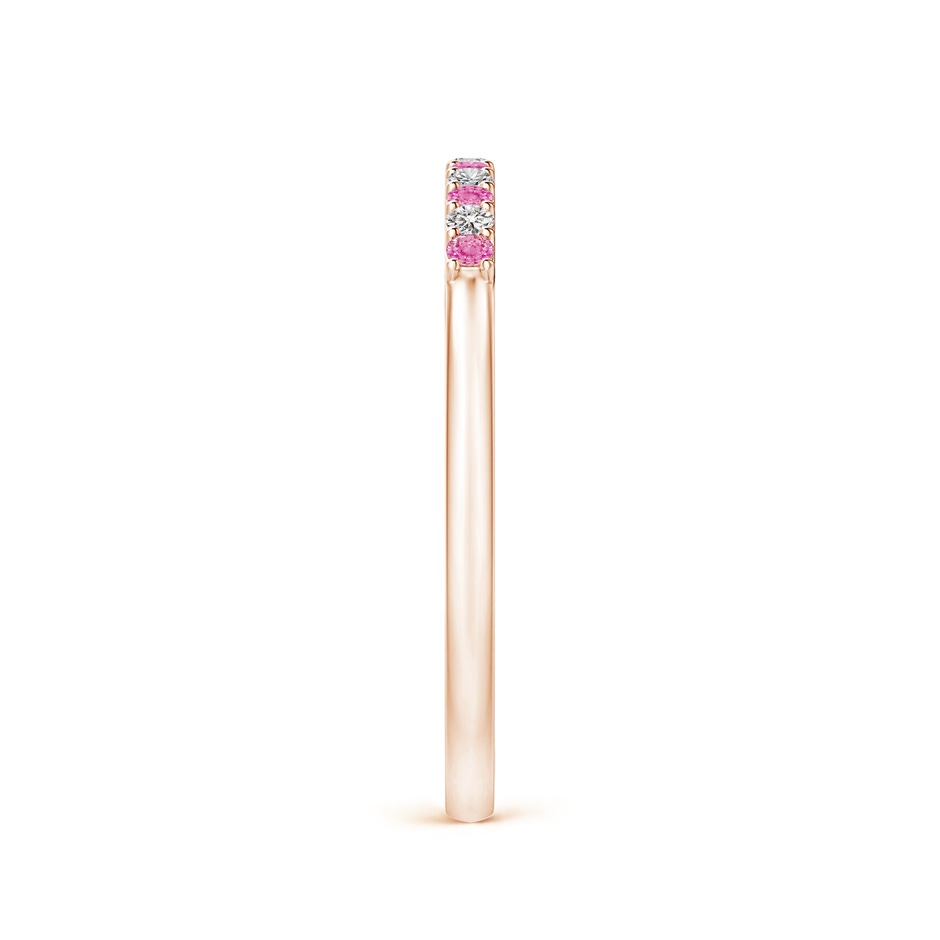 1.5mm AA Pink Sapphire and Diamond Half Eternity Wedding Ring in Rose Gold side 299