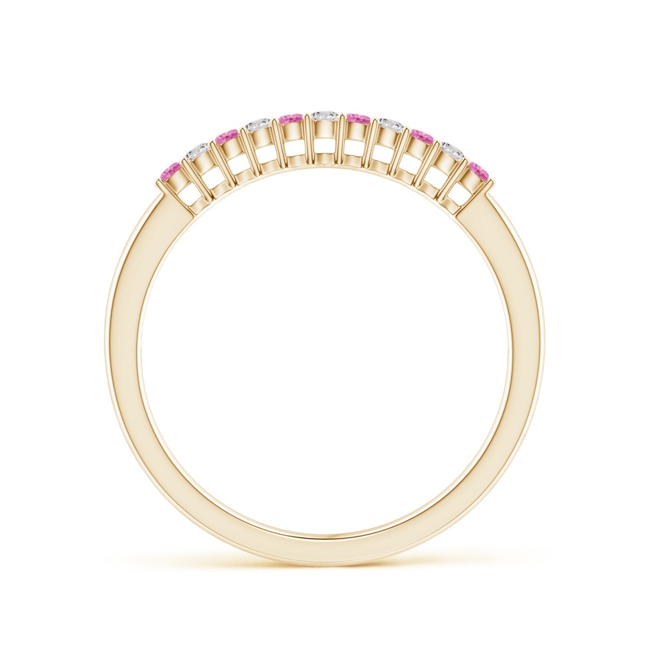 1.5mm AA Pink Sapphire and Diamond Half Eternity Wedding Ring in Yellow Gold side 199
