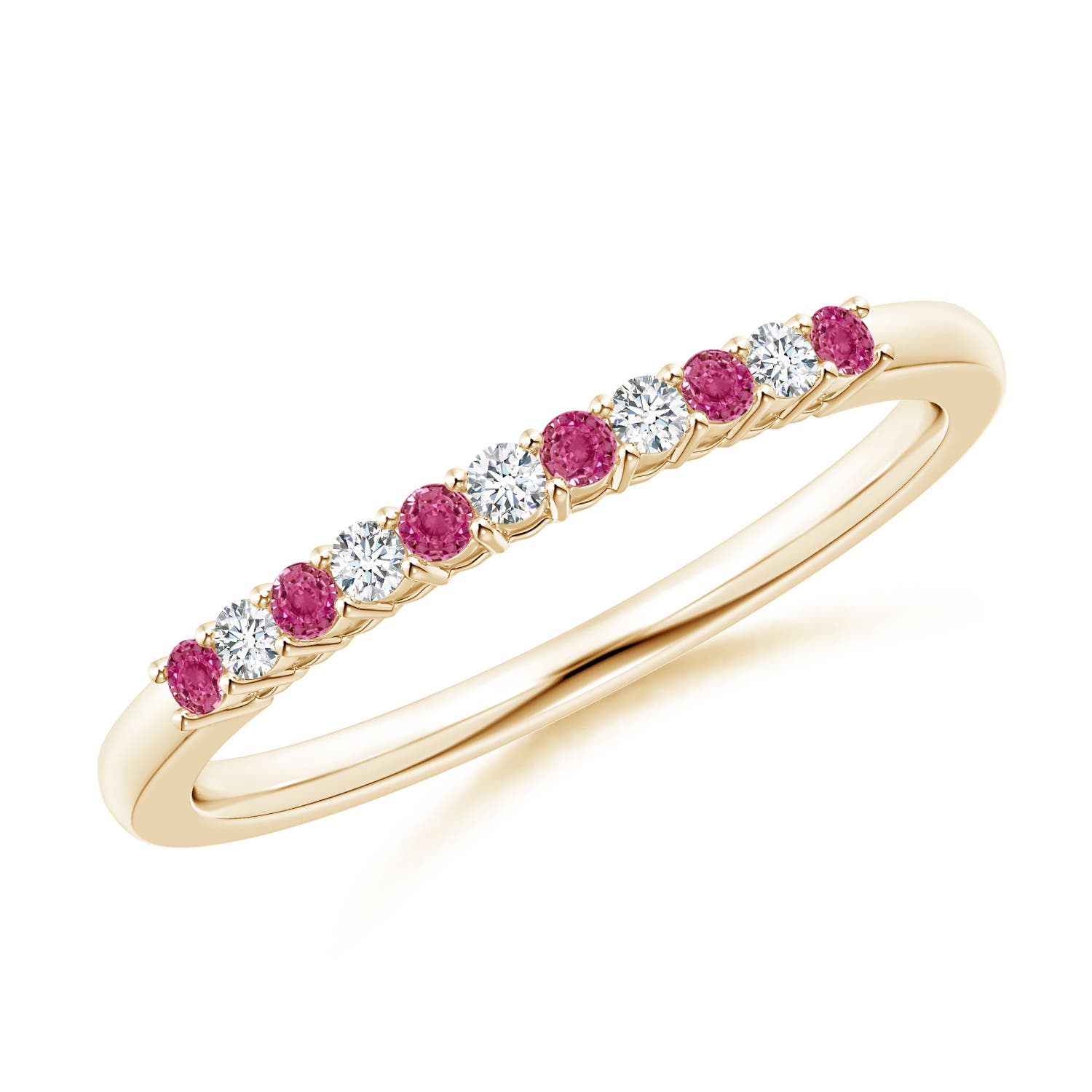 Image Representation of the Pink Sapphire Women's Yellow Gold Wedding Rings