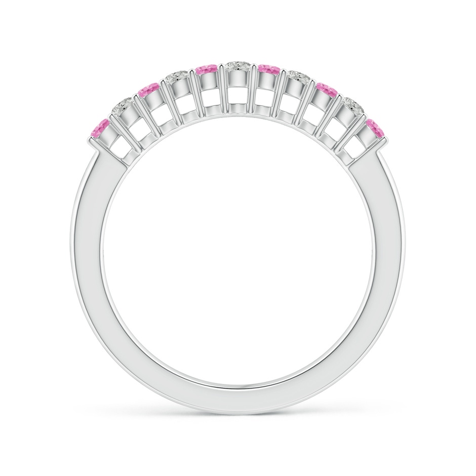 2mm A Pink Sapphire and Diamond Half Eternity Wedding Ring in White Gold side 199
