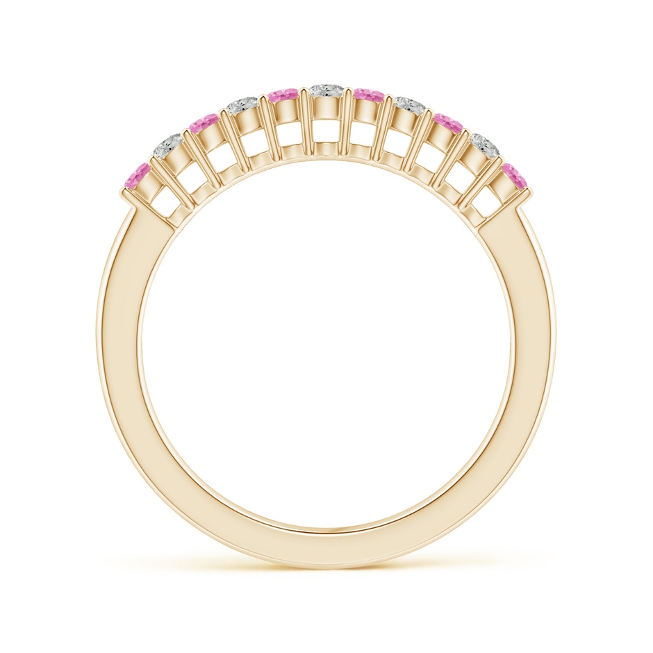 2mm A Pink Sapphire and Diamond Half Eternity Wedding Ring in Yellow Gold side 199