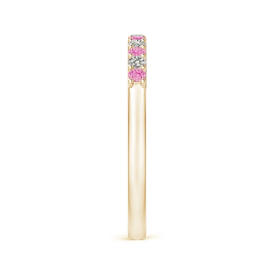 2mm A Pink Sapphire and Diamond Half Eternity Wedding Ring in Yellow Gold side 299