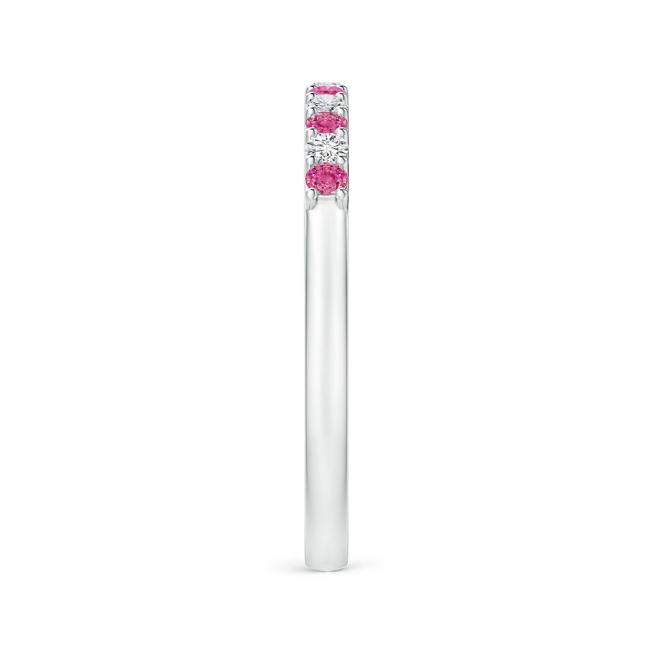 2mm AAA Pink Sapphire and Diamond Half Eternity Wedding Ring in P950 Platinum side 299