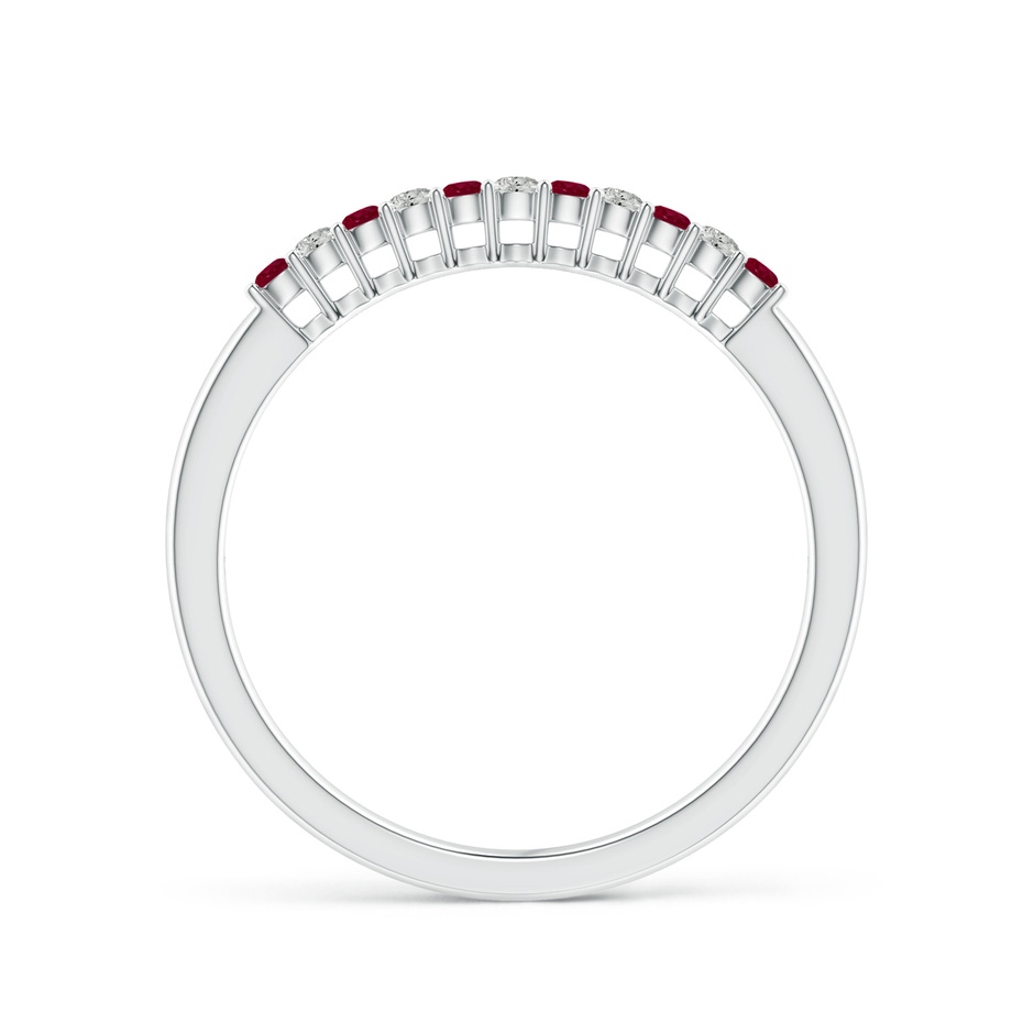 1.5mm A Ruby and Diamond Half Eternity Wedding Ring in P950 Platinum side 199