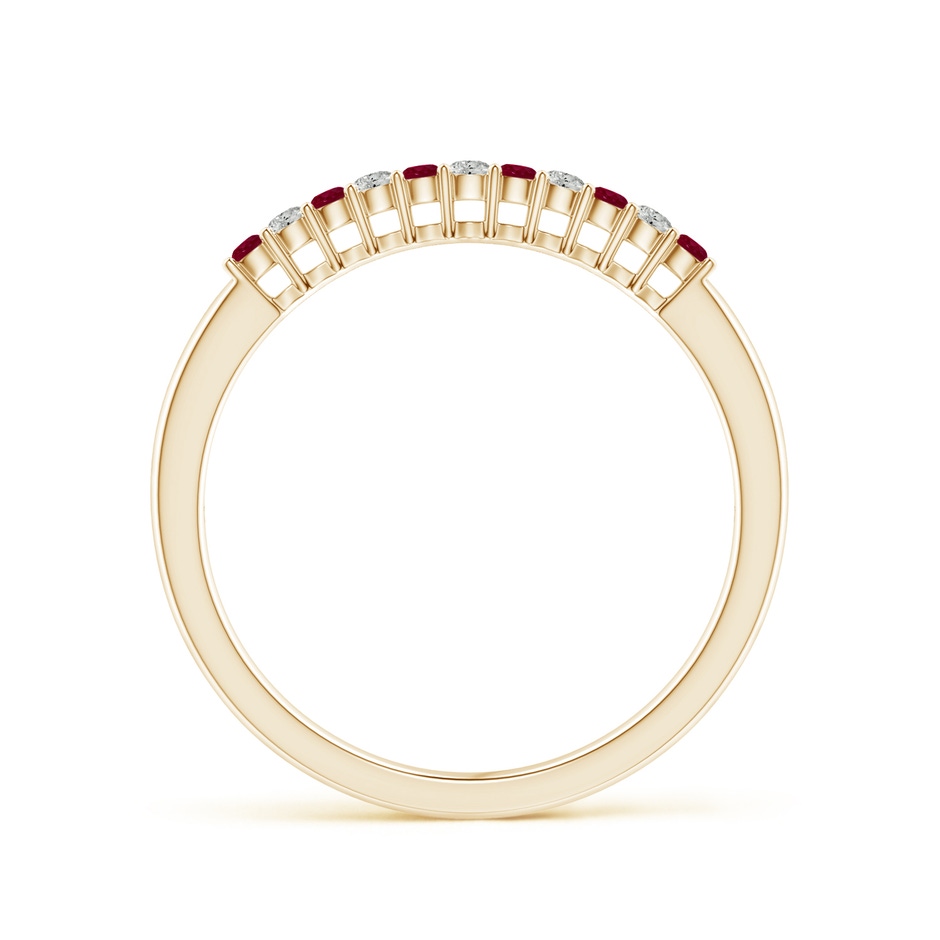 1.5mm A Ruby and Diamond Half Eternity Wedding Ring in Yellow Gold side 199