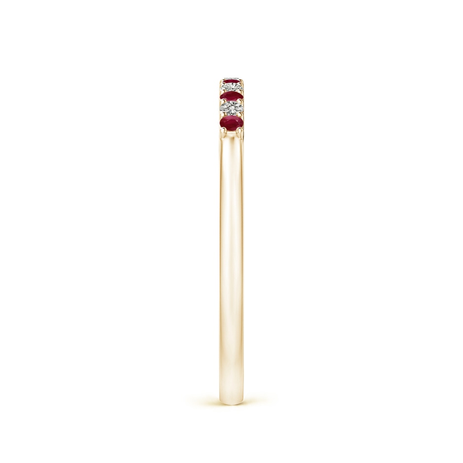 1.5mm A Ruby and Diamond Half Eternity Wedding Ring in Yellow Gold side 299
