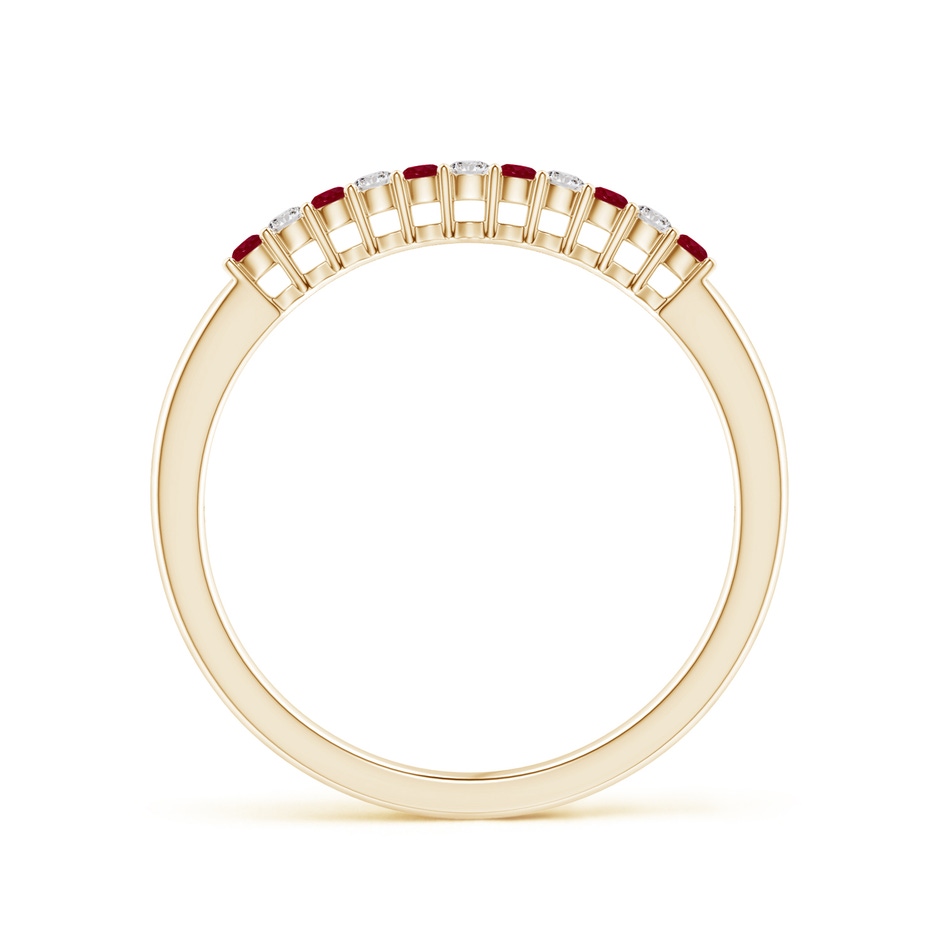 1.5mm AA Ruby and Diamond Half Eternity Wedding Ring in Yellow Gold side 199