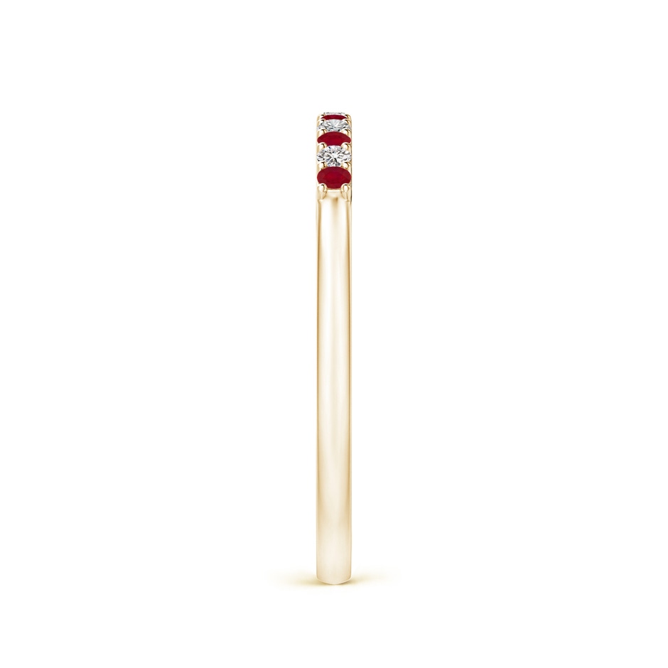 1.5mm AA Ruby and Diamond Half Eternity Wedding Ring in Yellow Gold side 299