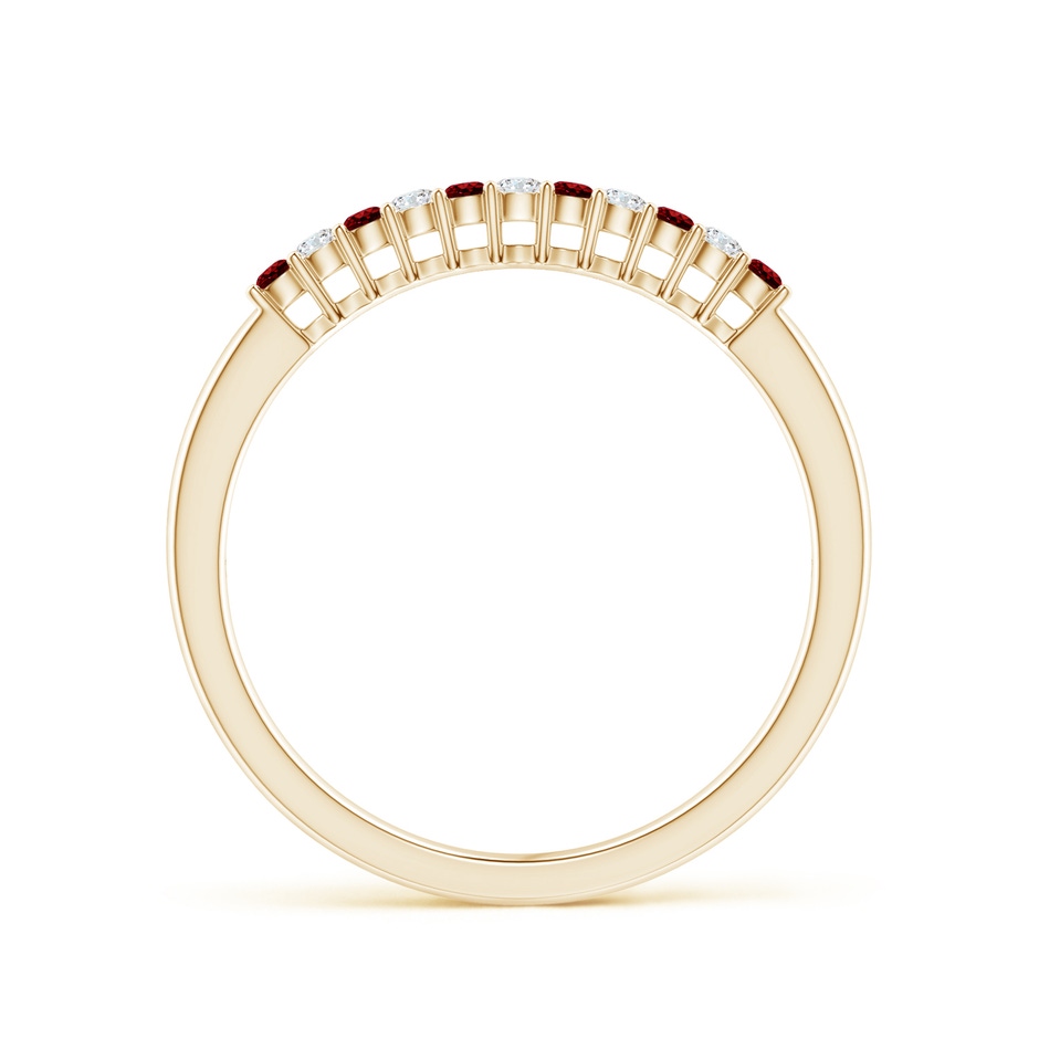 1.5mm AAAA Ruby and Diamond Half Eternity Wedding Ring in Yellow Gold side 199
