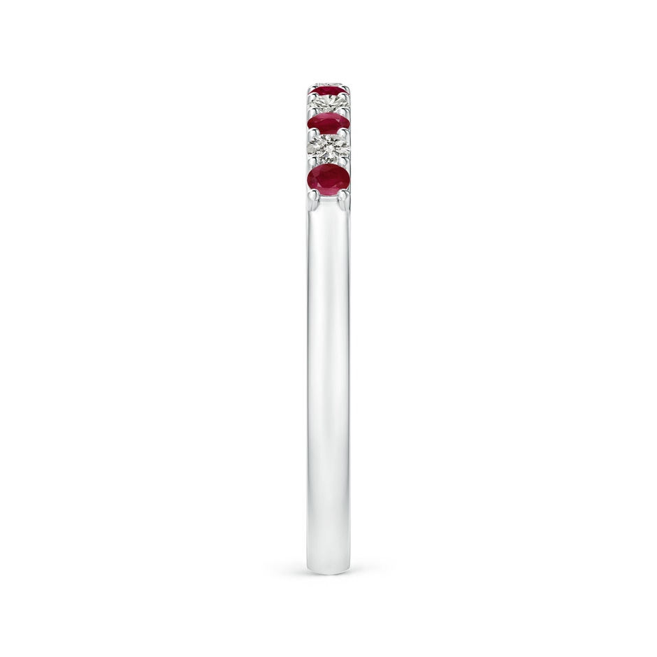 2mm A Ruby and Diamond Half Eternity Wedding Ring in White Gold side 299