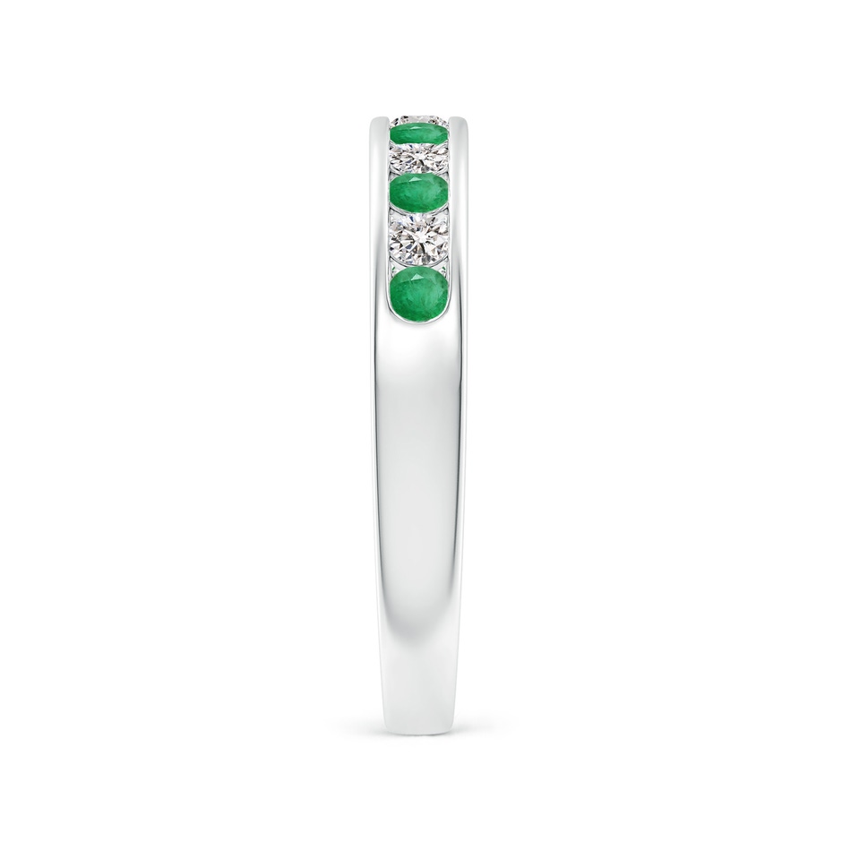 2.1mm A Channel Set Emerald and Diamond Semi Eternity Ring in P950 Platinum side 299