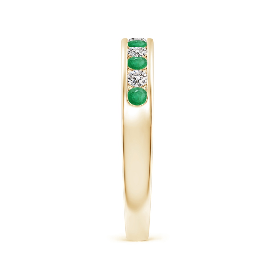 2.1mm A Channel Set Emerald and Diamond Semi Eternity Ring in Yellow Gold side 299