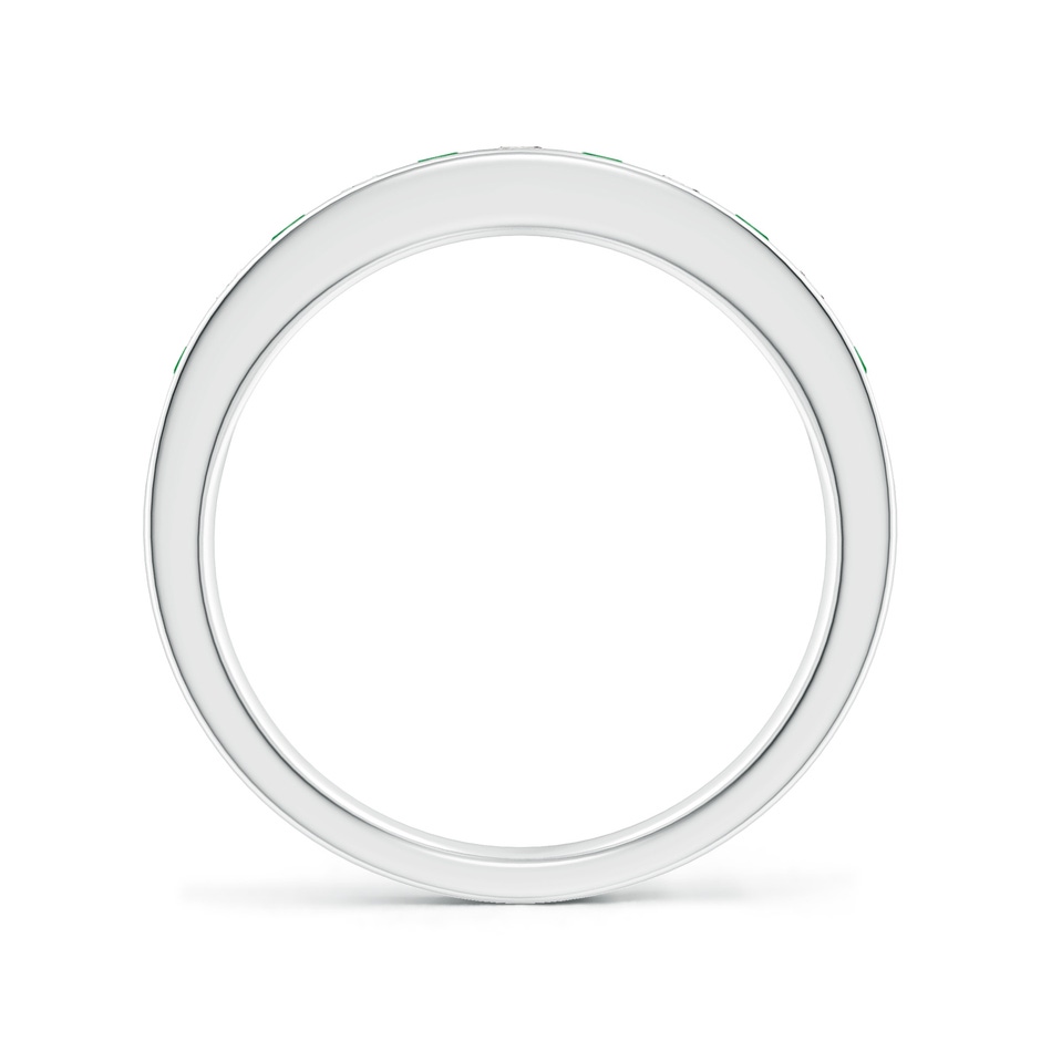 2.1mm AA Channel Set Emerald and Diamond Semi Eternity Ring in White Gold side 199