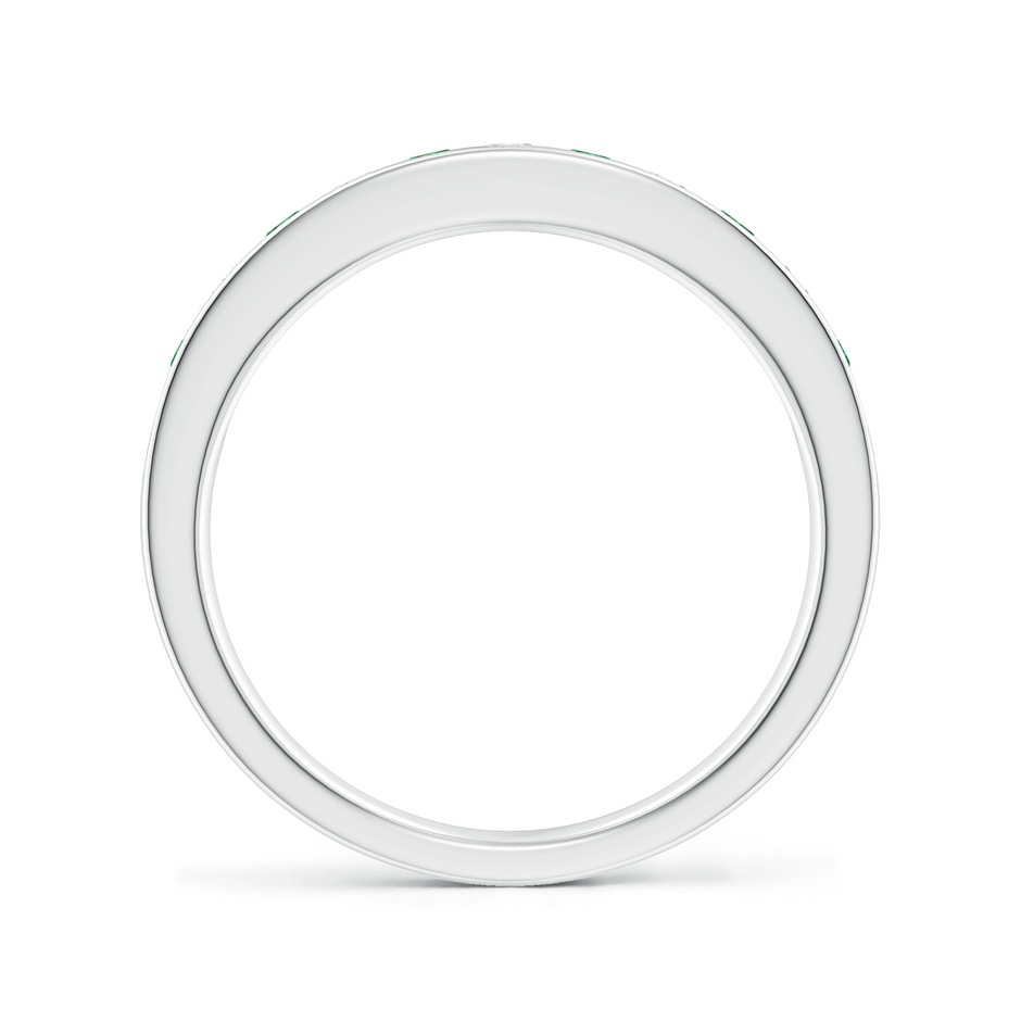 2.1mm AAA Channel Set Emerald and Diamond Semi Eternity Ring in White Gold side 199