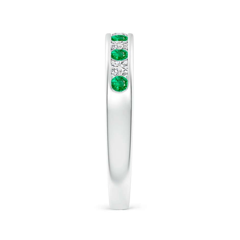 2.1mm AAA Channel Set Emerald and Diamond Semi Eternity Ring in White Gold side 299