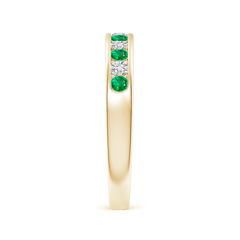 2.1mm AAA Channel Set Emerald and Diamond Semi Eternity Ring in Yellow Gold side 299