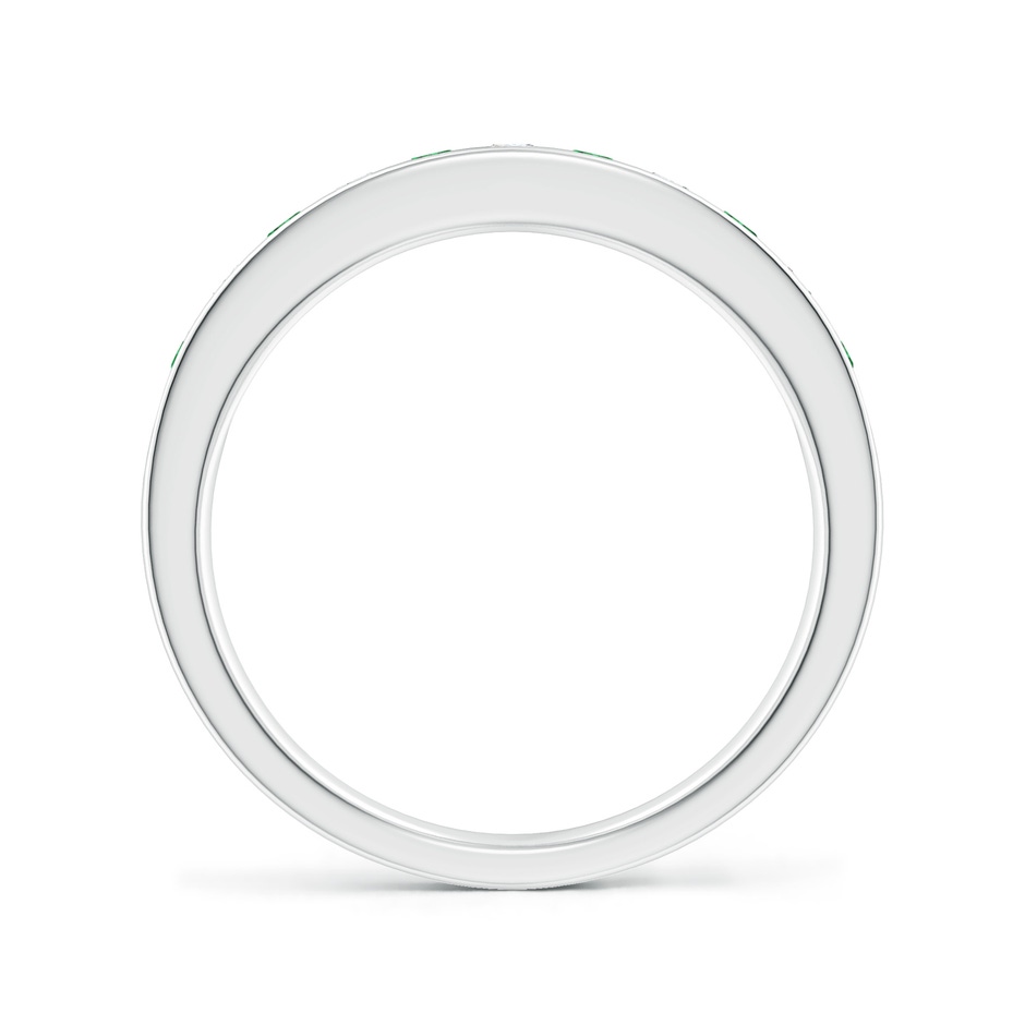 2.1mm AAAA Channel Set Emerald and Diamond Semi Eternity Ring in P950 Platinum side 199