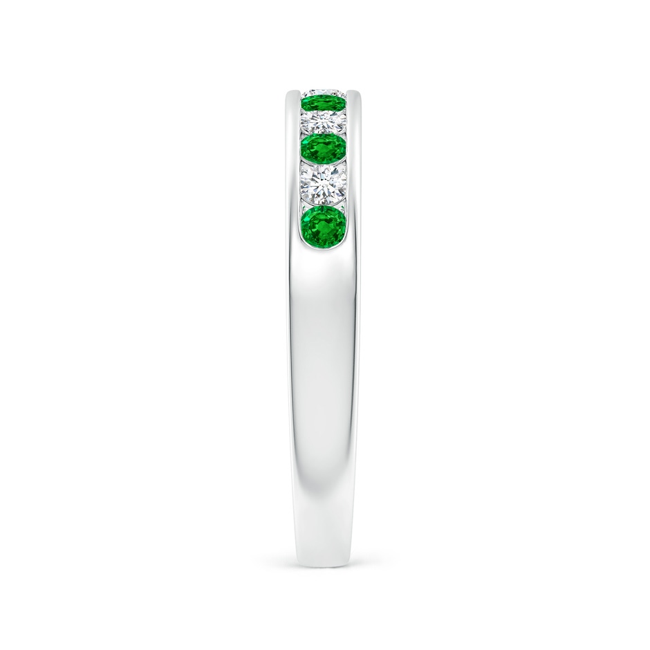 2.1mm AAAA Channel Set Emerald and Diamond Semi Eternity Ring in P950 Platinum side 299