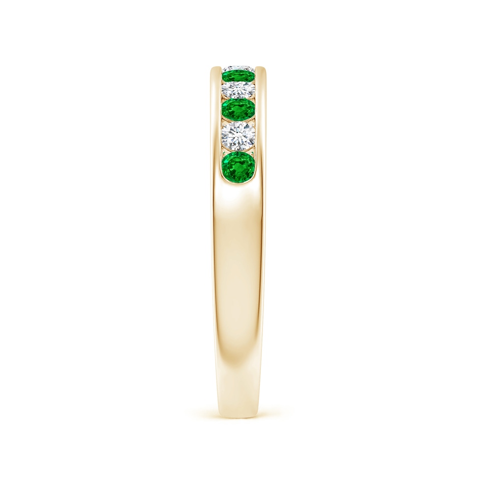2.1mm AAAA Channel Set Emerald and Diamond Semi Eternity Ring in Yellow Gold side 299
