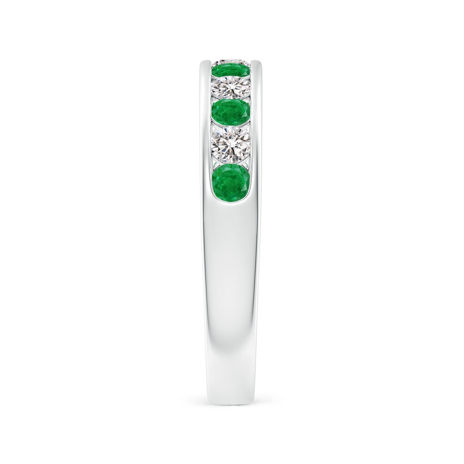 2.5mm AA Channel Set Emerald and Diamond Semi Eternity Ring in White Gold side 299