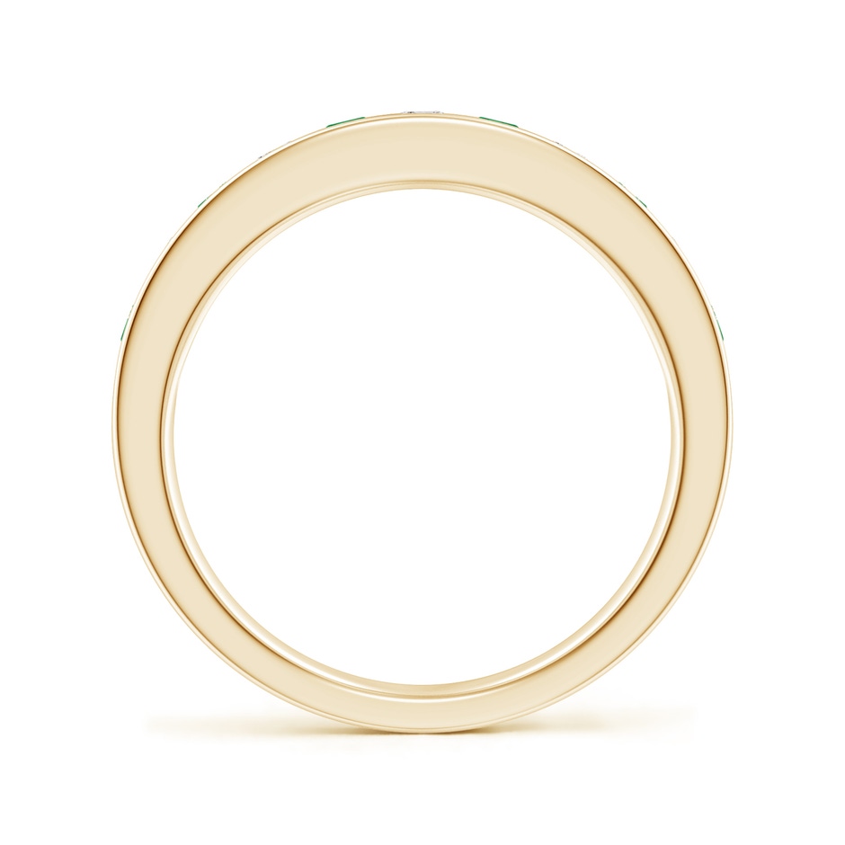 2.5mm AA Channel Set Emerald and Diamond Semi Eternity Ring in Yellow Gold side 199