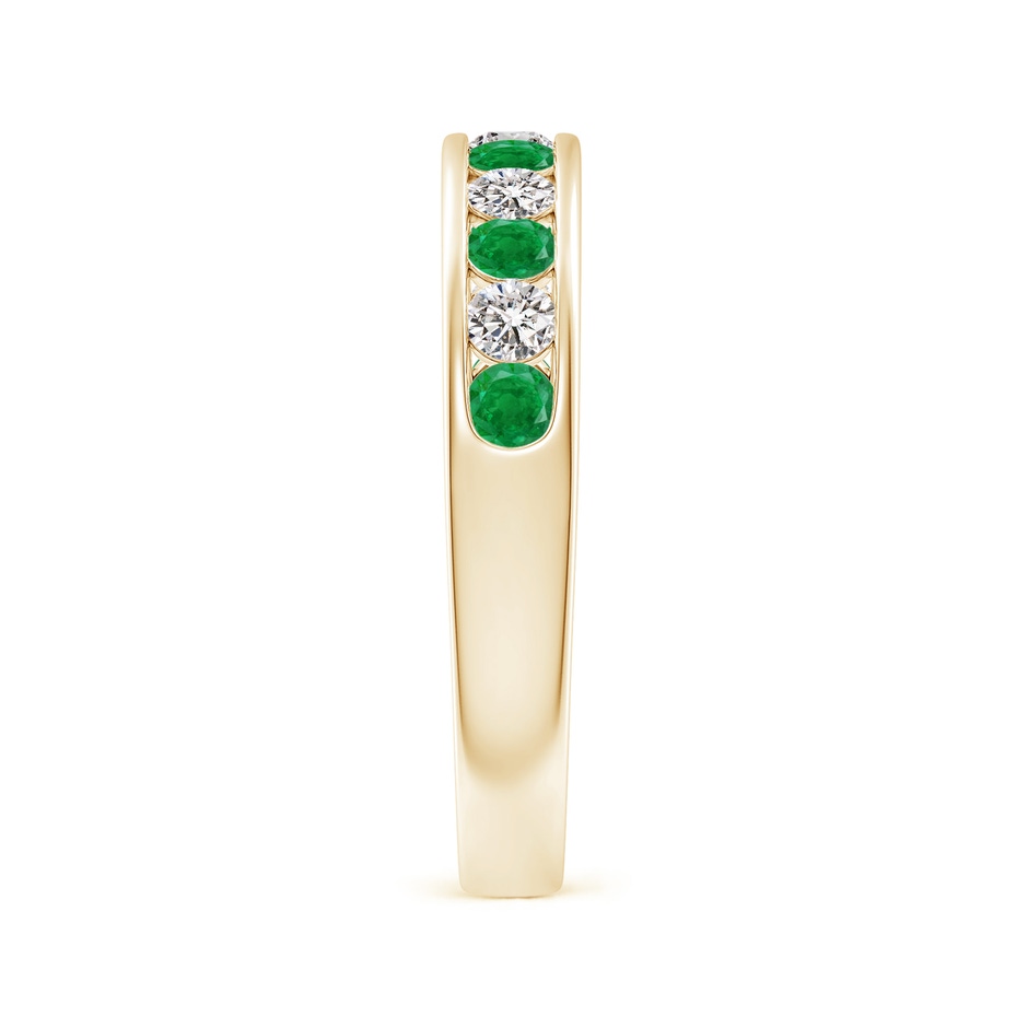 2.5mm AA Channel Set Emerald and Diamond Semi Eternity Ring in Yellow Gold side 299
