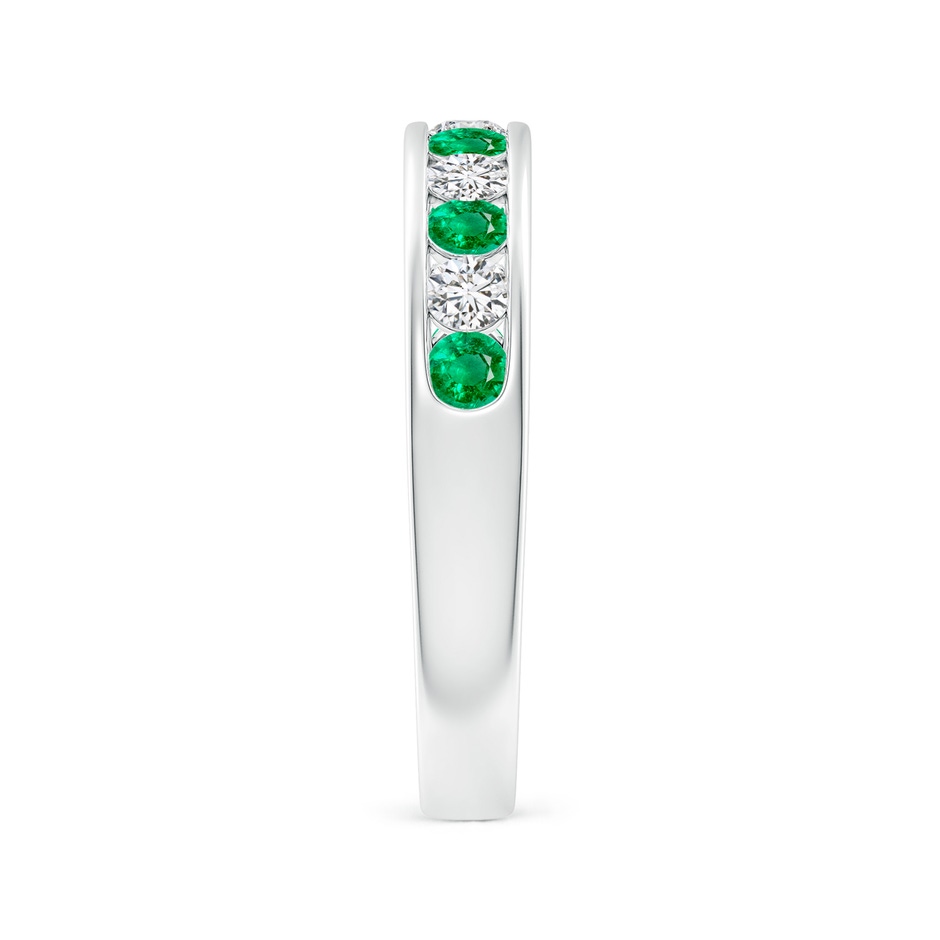 2.5mm AAA Channel Set Emerald and Diamond Semi Eternity Ring in P950 Platinum side 299