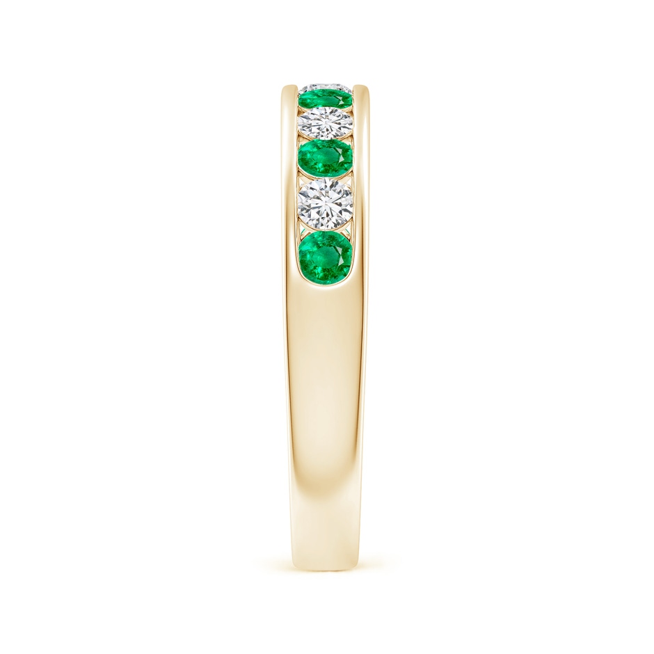 2.5mm AAA Channel Set Emerald and Diamond Semi Eternity Ring in Yellow Gold side 299