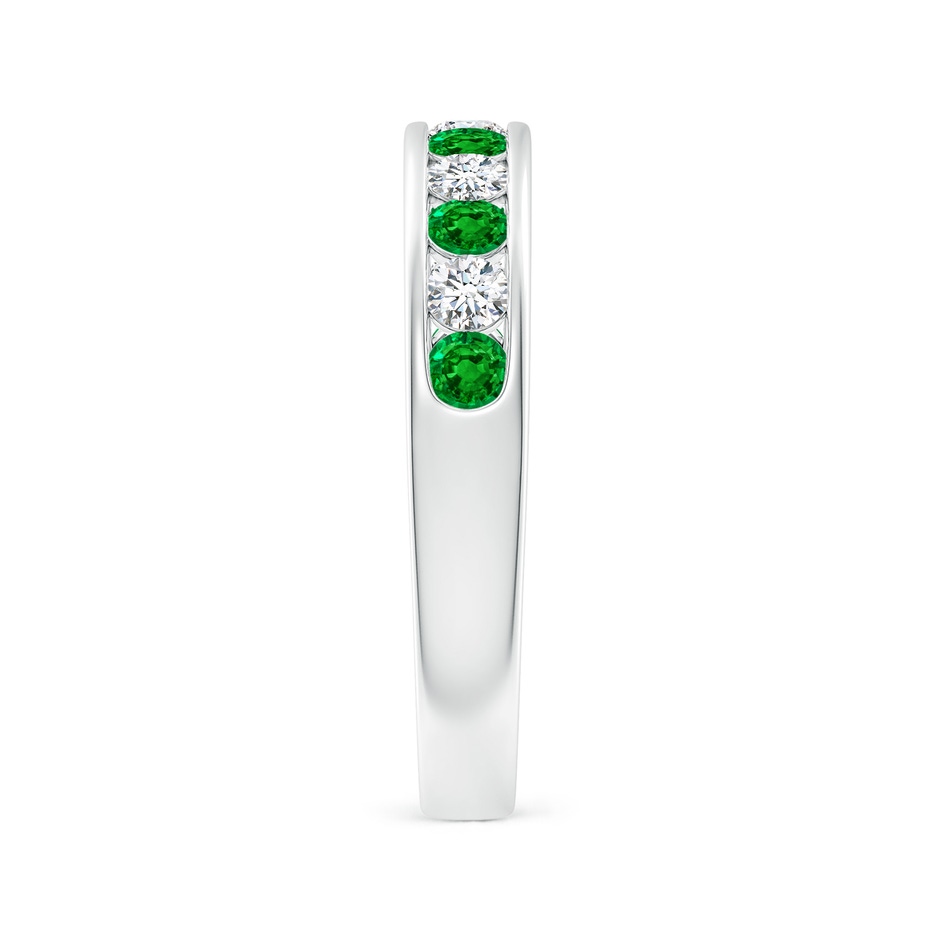 2.5mm AAAA Channel Set Emerald and Diamond Semi Eternity Ring in P950 Platinum side 299