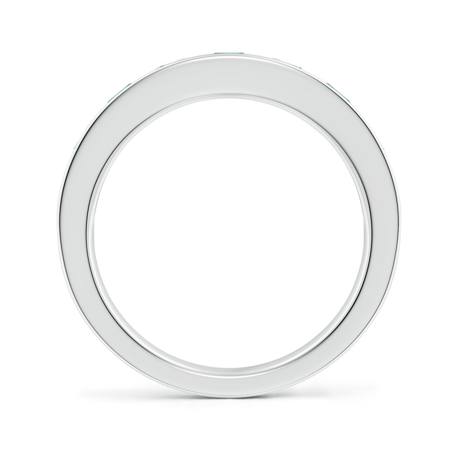 3.5mm A Channel Set Emerald and Diamond Semi Eternity Ring in P950 Platinum side 199